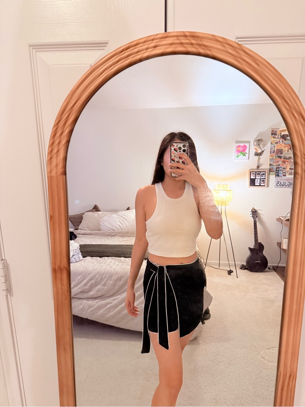 DVF Black Tie-Front Mini Skirt - Classic Chic